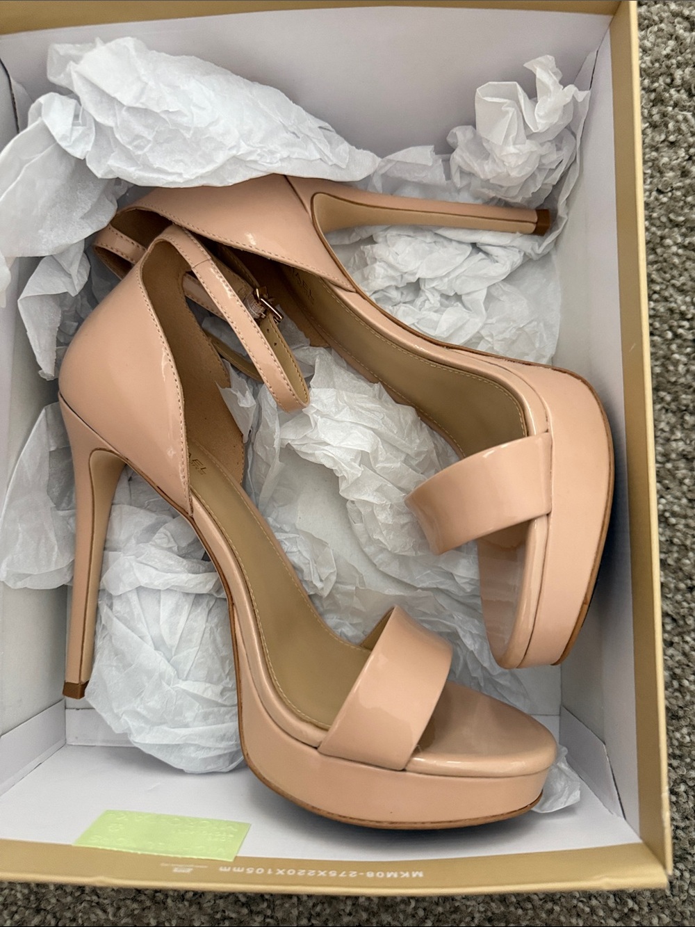 Michael Kors Blush Patent Platform Ankle-Strap Heels